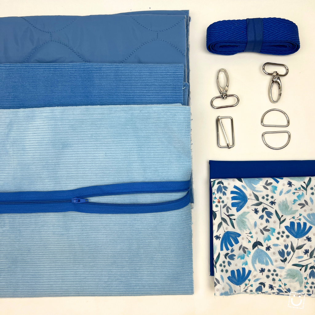 Kits de Costura Riñonera Maxi @Nairamkitty / Tela acolchada impermeable  azul / pana – Fabric Mumu